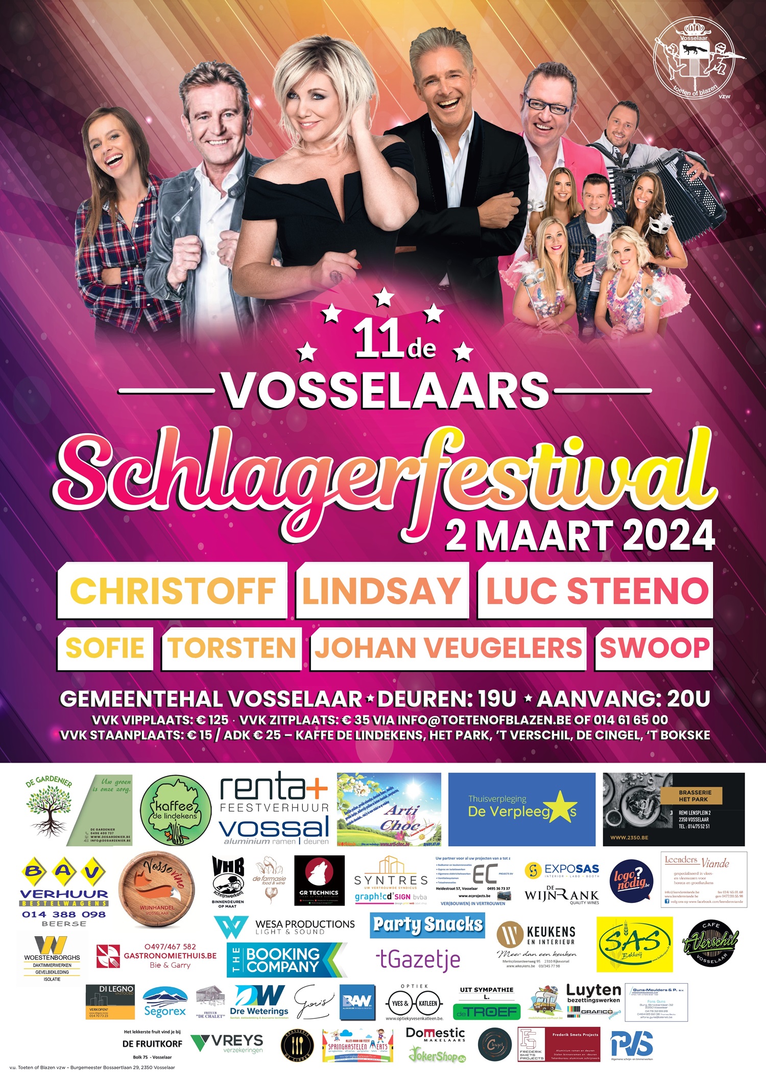 Schlagerfestival Vosselaar - Programma